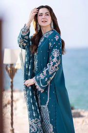 Qalamkar - 3PC Lawn ChickenKari Embroidered Suit
