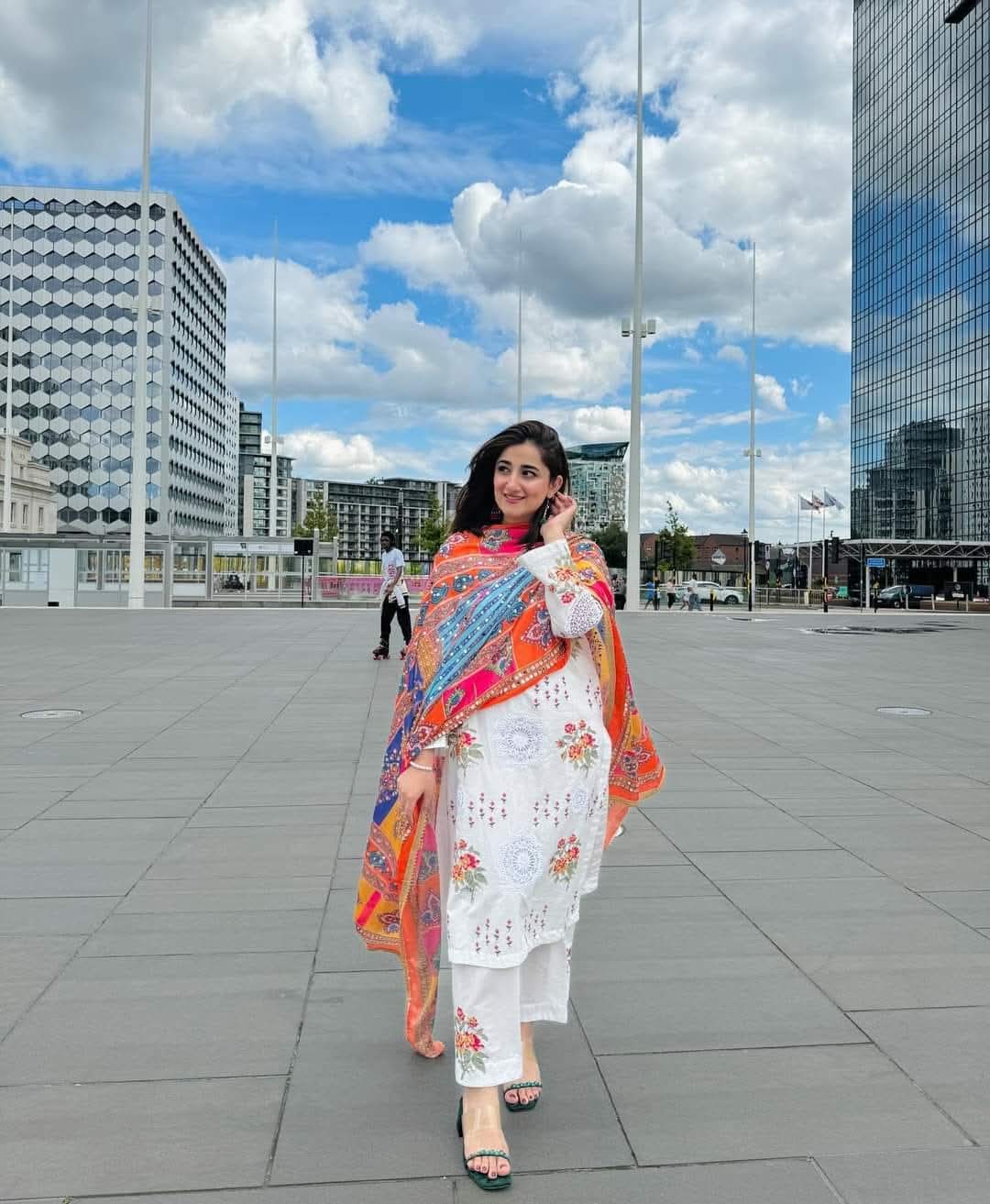 Dhanak-3PC Embroidered Shirt with Digital Printed Wool Shawl