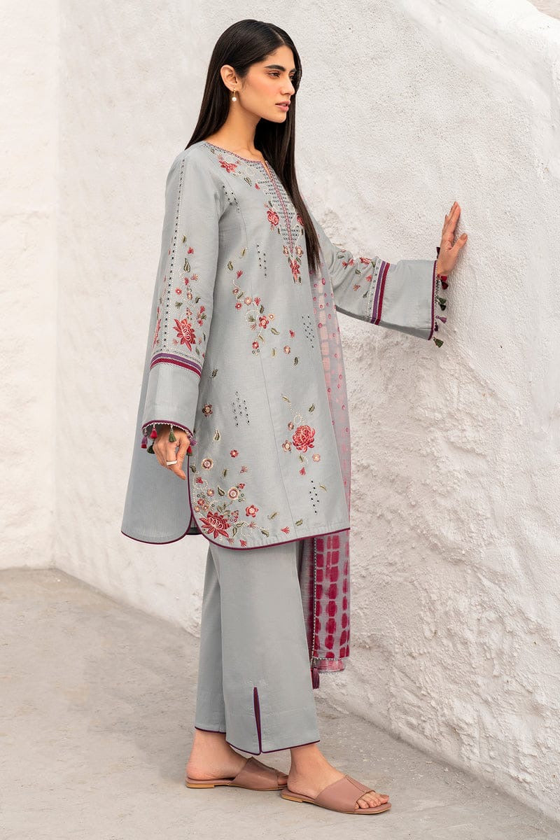 3 PCS CAMBRIC EMBROIDERED DRESS -