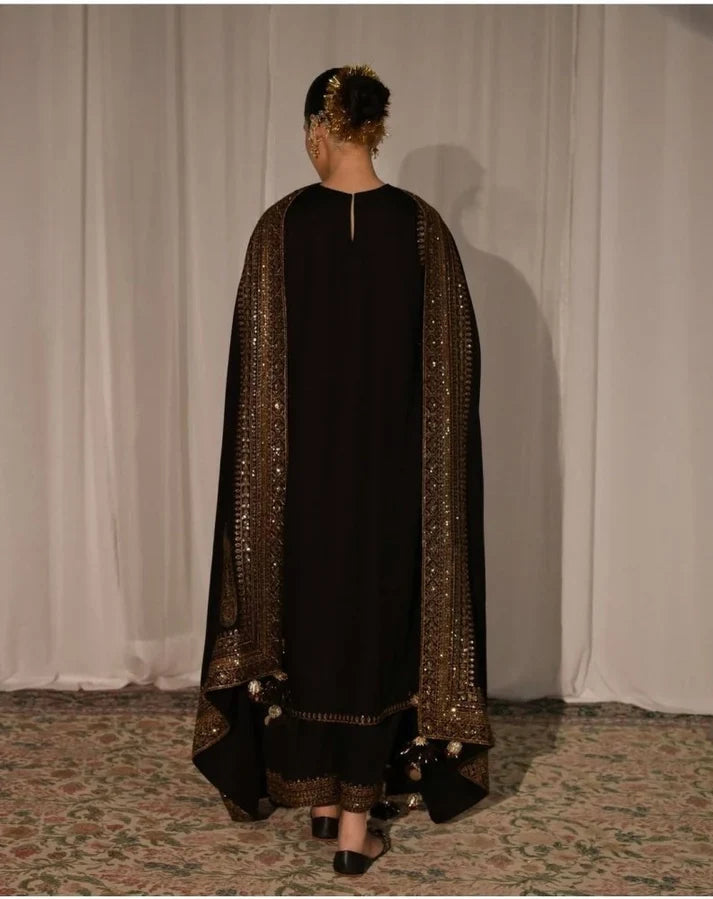 DHANAK -3PC Embroidered Shirt with Sequins Embroidered Dupatta- 8004 A