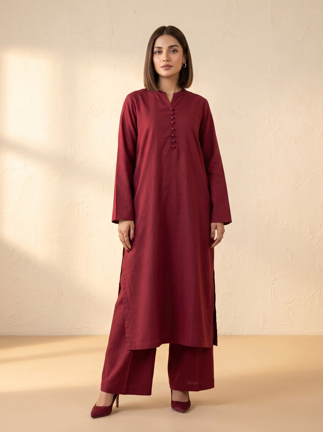 2Piece Stitched CH-410 (Meroon)