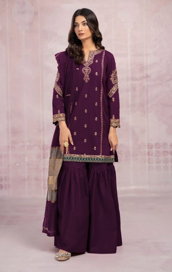 ZARA SHAHJAHAN- SUMMER 3PC LAWN EMBROIDERED SUIT - RL2701 E