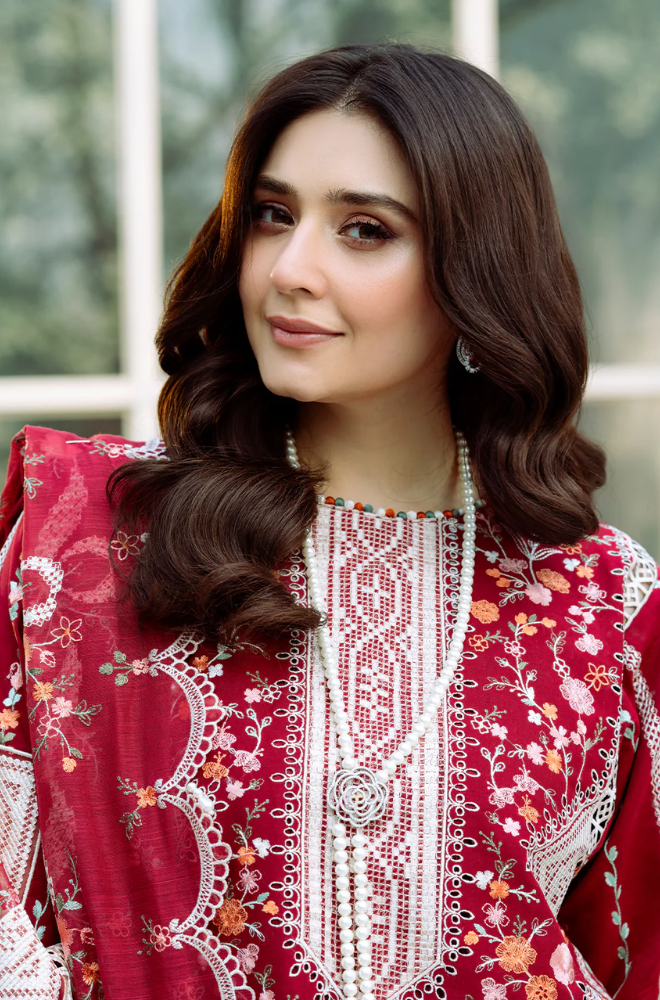 BIN ILYAS | UNSTITCHED LAWN 3PC  EMBROIDERED SUITE