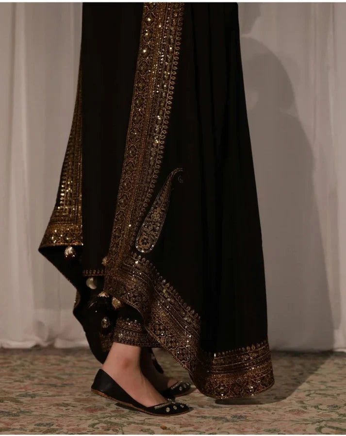 DHANAK -3PC Embroidered Shirt with Sequins Embroidered Dupatta- 8004 A