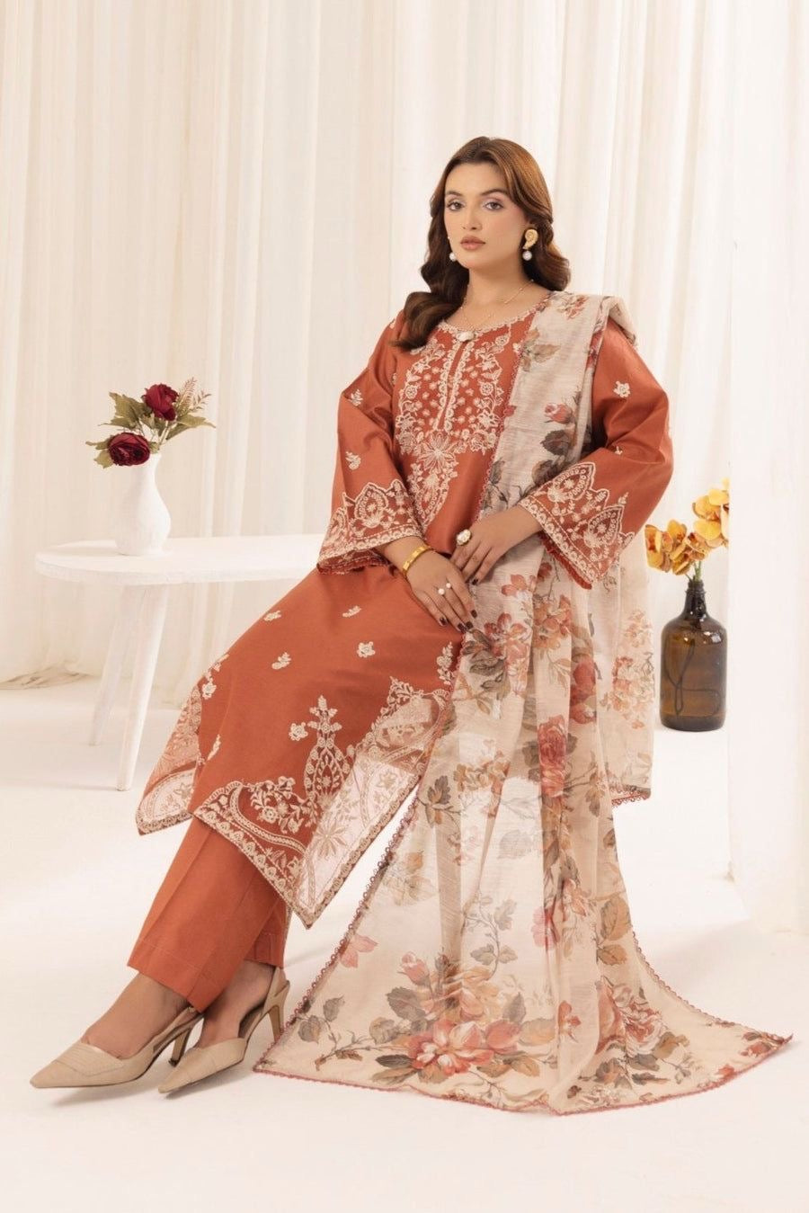 3PC EMBROIDERED ZE-010