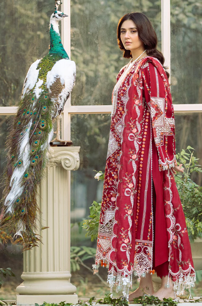 BIN ILYAS | UNSTITCHED LAWN 3PC  EMBROIDERED SUITE
