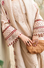 QALAMKAR - 3PC LAWN EMBROIDERED SHIRT WITH KHADI NET EMBROIDERED DUPATTA