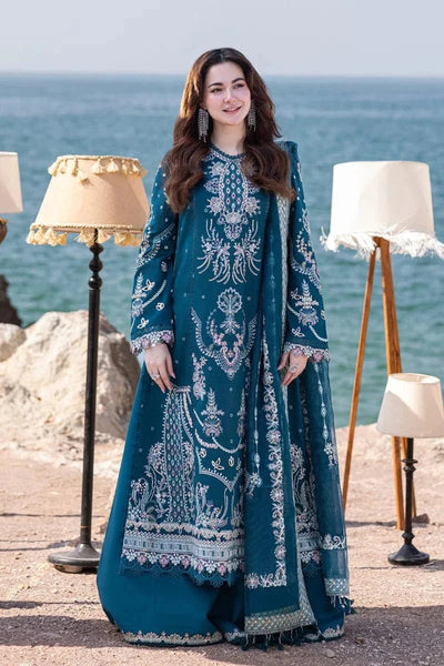 DHANAK-3PC CHIKANKARI EMBROIDERED SHIRT WITH MANAAR EMBROIDERED DUPATTA