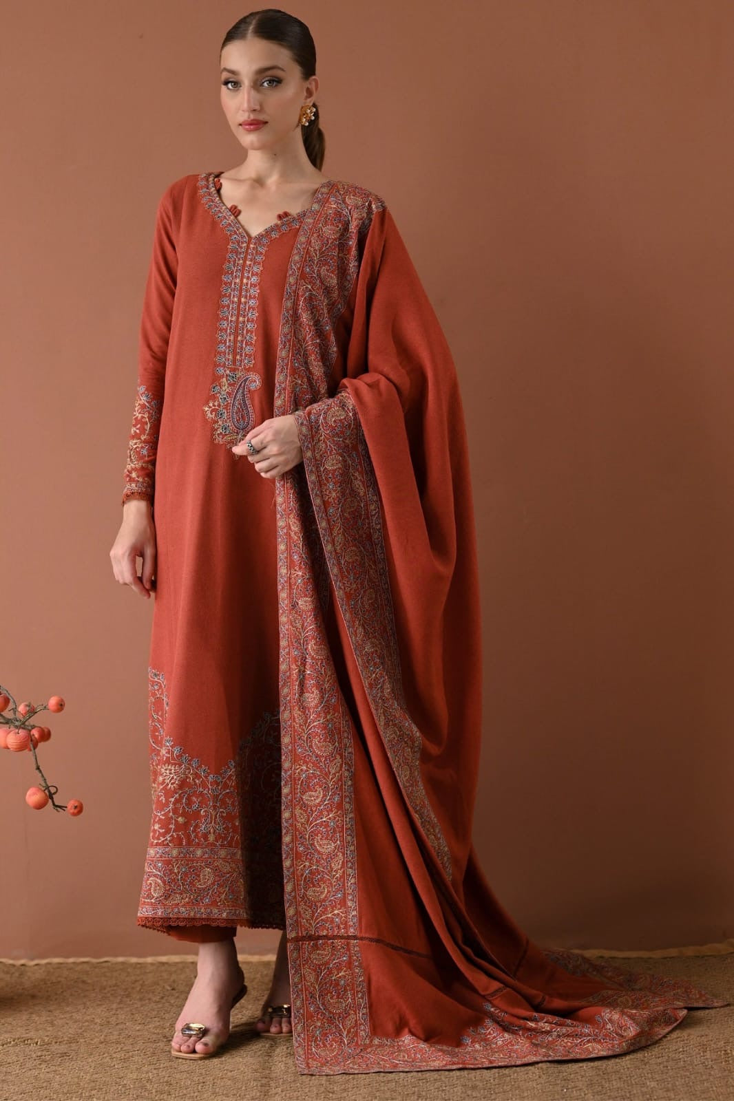 Embroidered 3PC Suit – Premium Festive Collection BH-0022