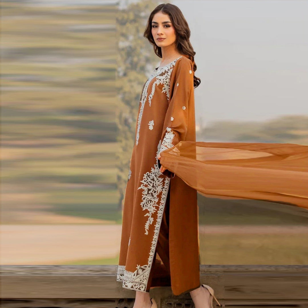 DHANAK EMB 3PC SUIT BH -0024