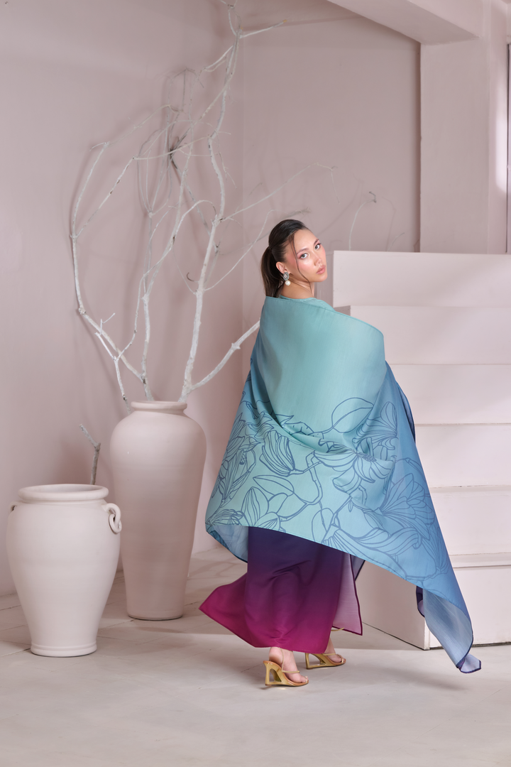 Silk 3Piece Printed Kaftan Set CH-402