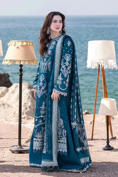DHANAK-3PC CHIKANKARI EMBROIDERED SHIRT WITH MANAAR EMBROIDERED DUPATTA