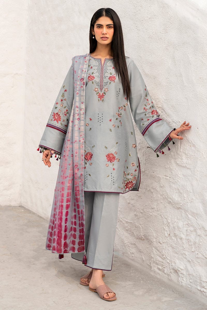 3 PCS CAMBRIC EMBROIDERED DRESS -