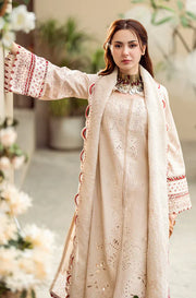 QALAMKAR - 3PC LAWN EMBROIDERED SHIRT WITH KHADI NET EMBROIDERED DUPATTA