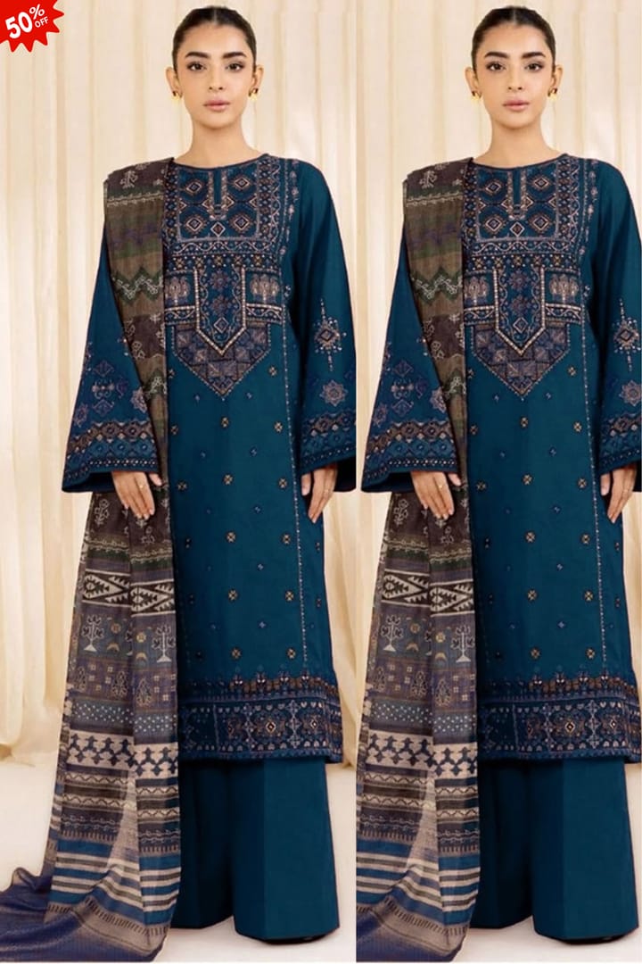 PREMIUM LAWN 3PC EMBROIDERED DRESS EMBROIDERED DUPATTA | 1011