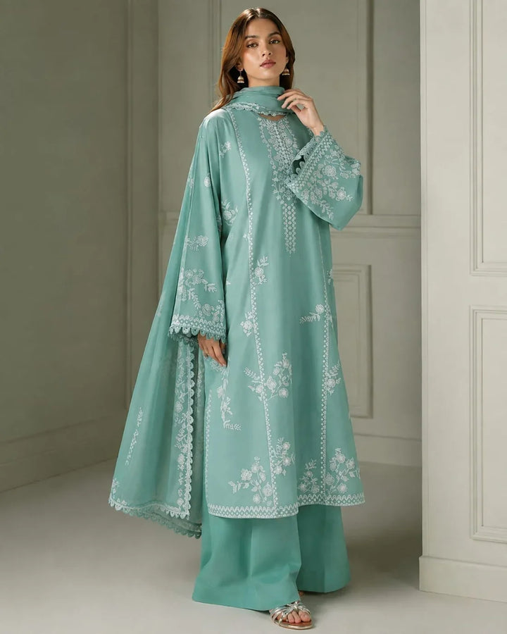 DHANAK EMBROIDERY 3PC SUIT