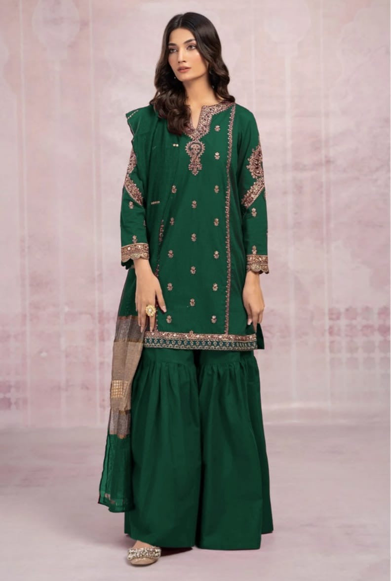 ZARA SHAHJAHAN- SUMMER 3PC LAWN EMBROIDERED SUIT - RL2701 C