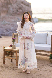 QALAMKAR - 3PC LAWN EMBROIDERED SHIRT WITH ORGANZA  EMBROIDERED DUPATTA