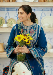 EMBROIDERED KHADDAR UNSTITCHED 3 PIECE SUIT - 9A