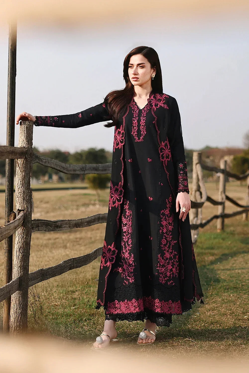 DHANAK 3PC CHICKENKARI EMBROIDERED UNSTICHED ARTICLE BA-310