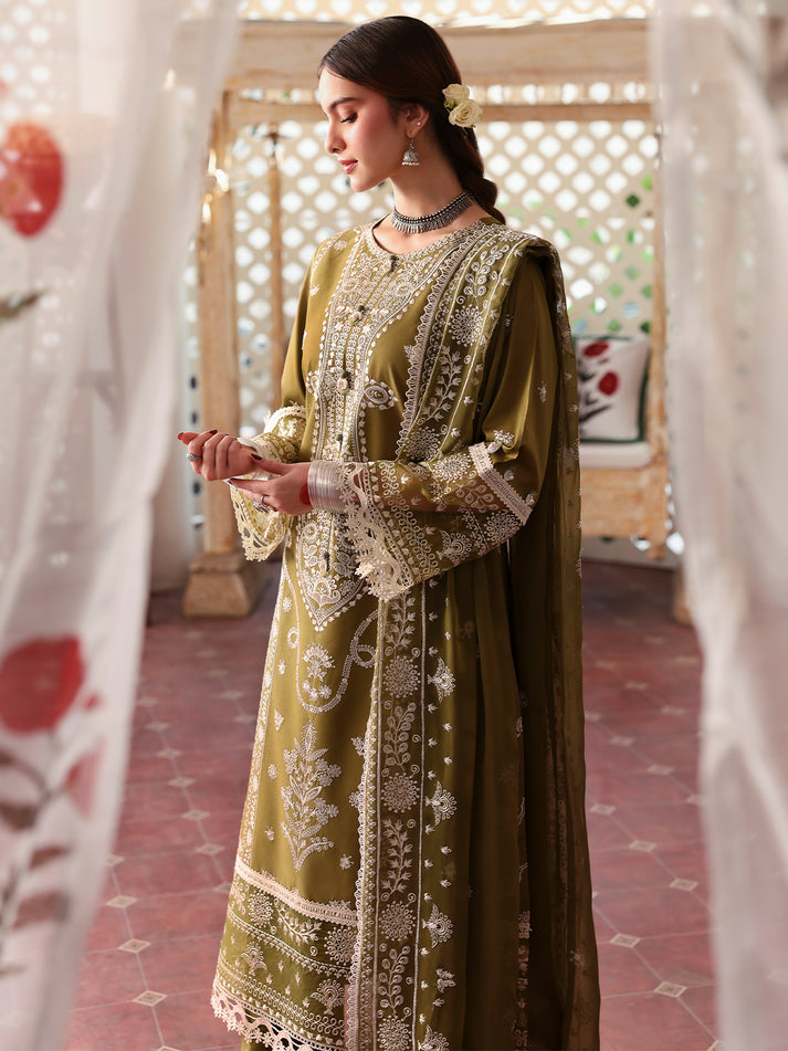 Dhanak-3PC Chikankari Embroidered Shirt with Manaar Embroidered Dupatta