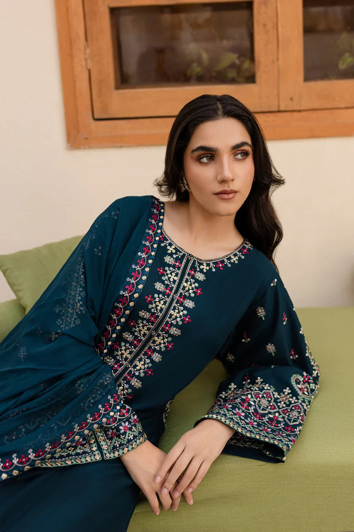 BATIK - 3PC Dhanak Embroidered Suit - NE - ZS 5007