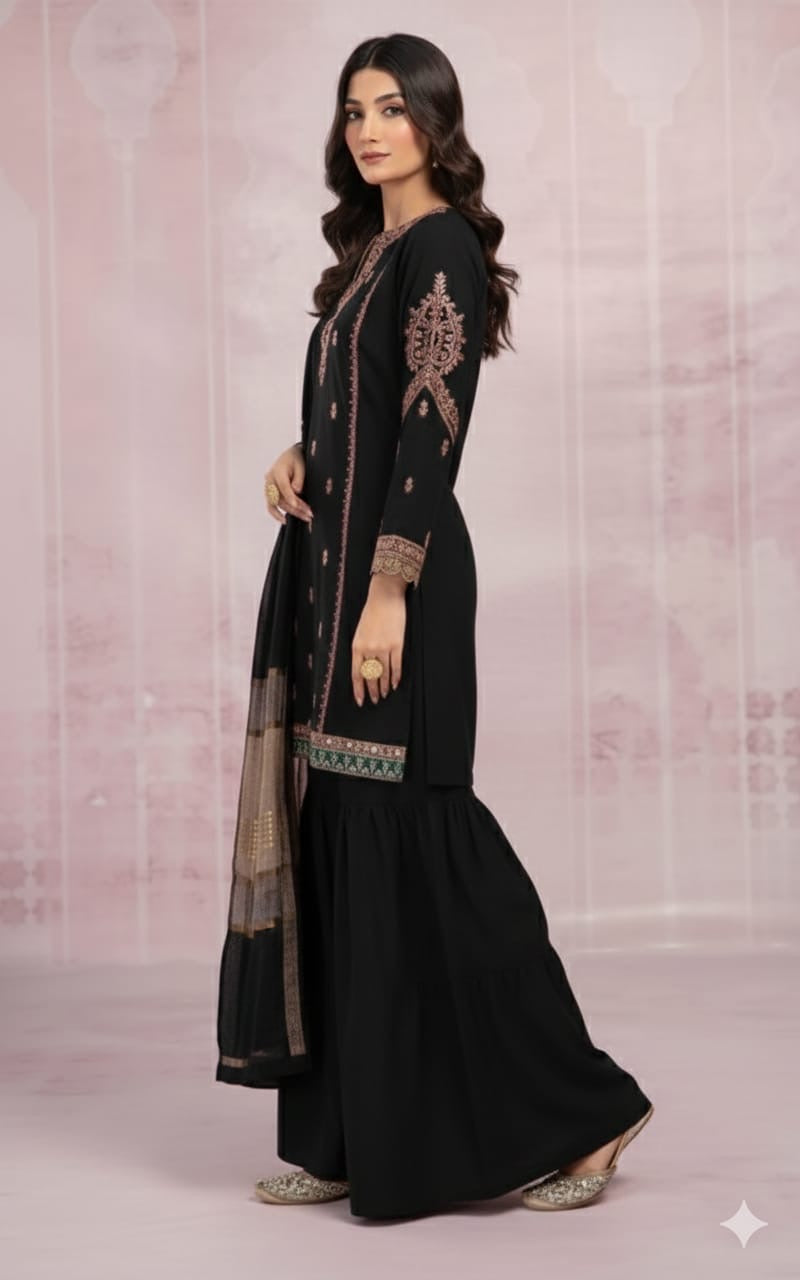 ZARA SHAHJAHAN- SUMMER 3PC LAWN EMBROIDERED SUIT - RL2701 D