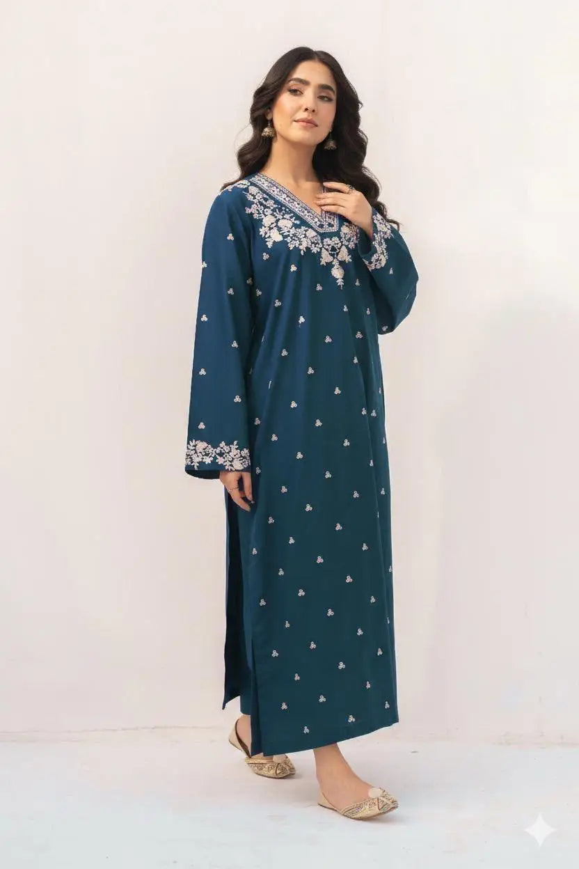 GRACE EMBROIDERED 3PC Dhanak DRESS
