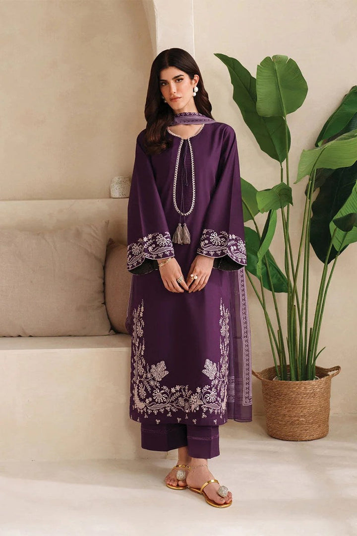 DHANAK 3PC UNSTITCHED HEAVY EMBROIDERED SUIT Ze 10829