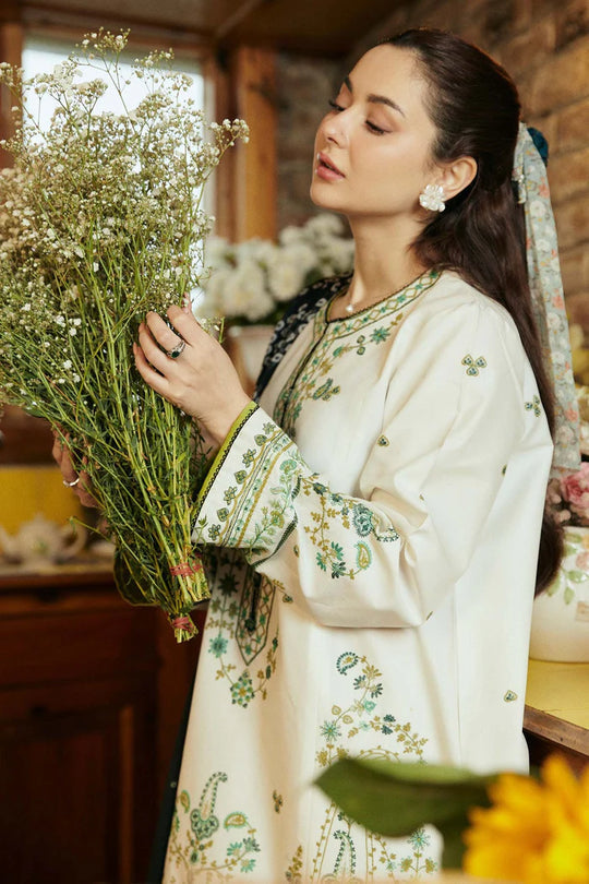Zara Shahjahan 3Pc Lawn Embroidered Shirt With Printed Lawn Dupatta