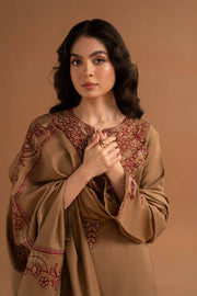 Pezwan - Winter 3PC Dhanak Embroidered Suit - SS0418