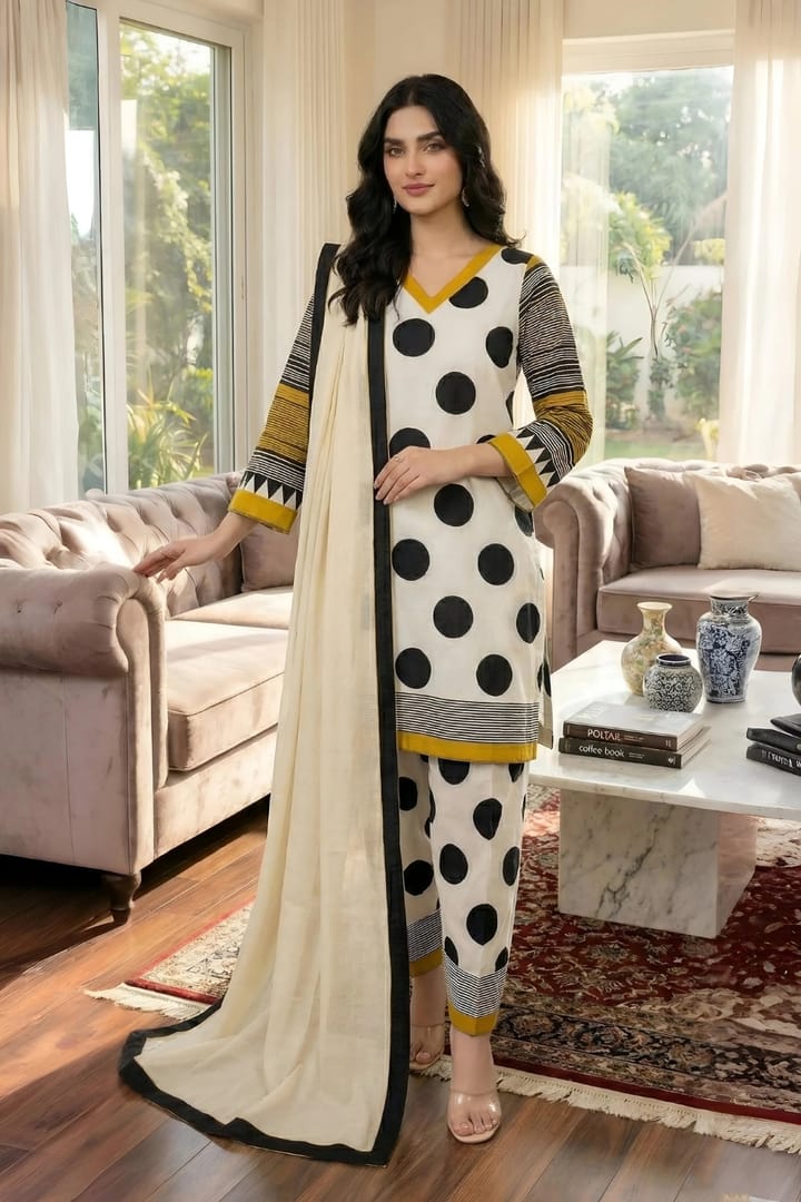 3PC Digital Printed Lawn Shirt With Digital Printed Dupatta-1089