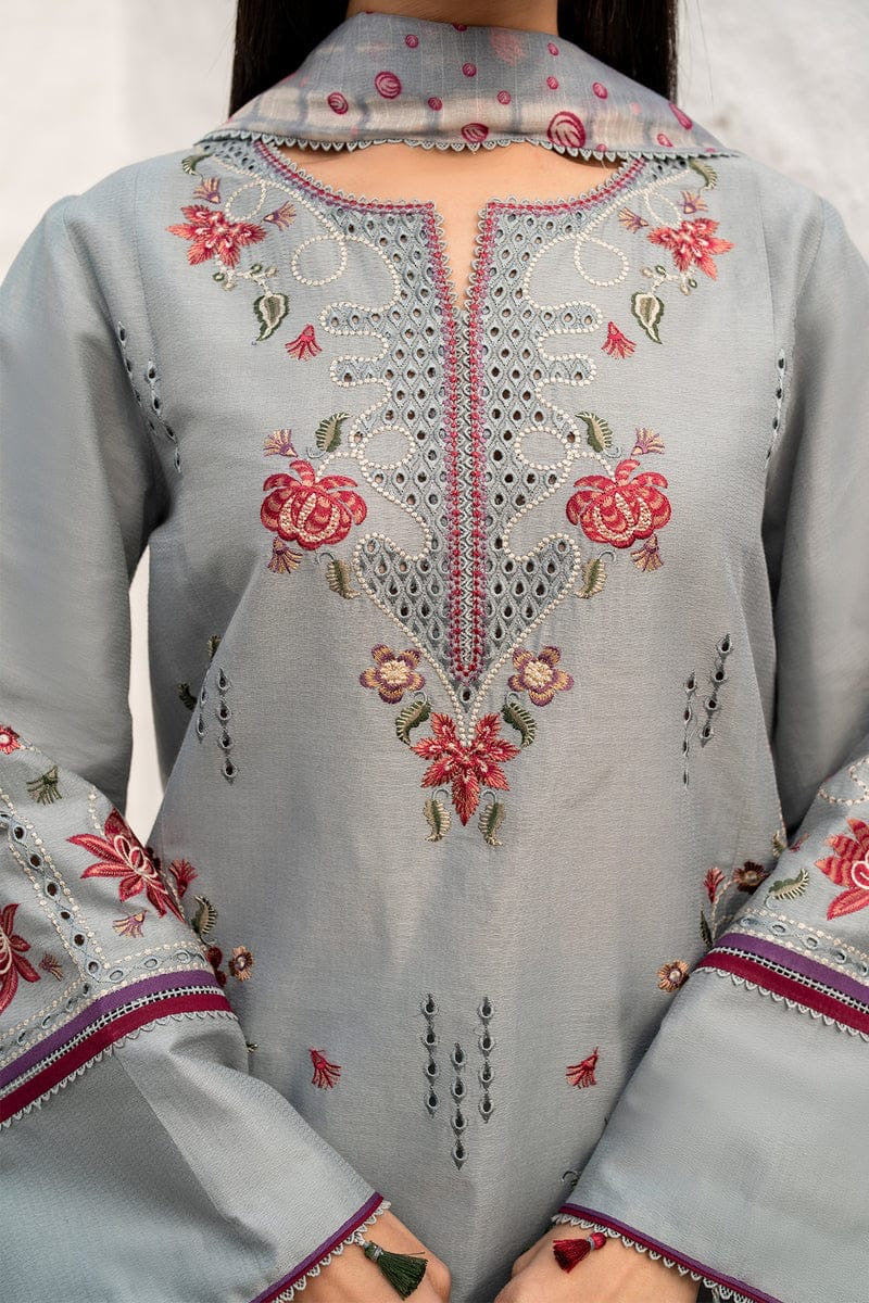 3 PCS CAMBRIC EMBROIDERED DRESS -