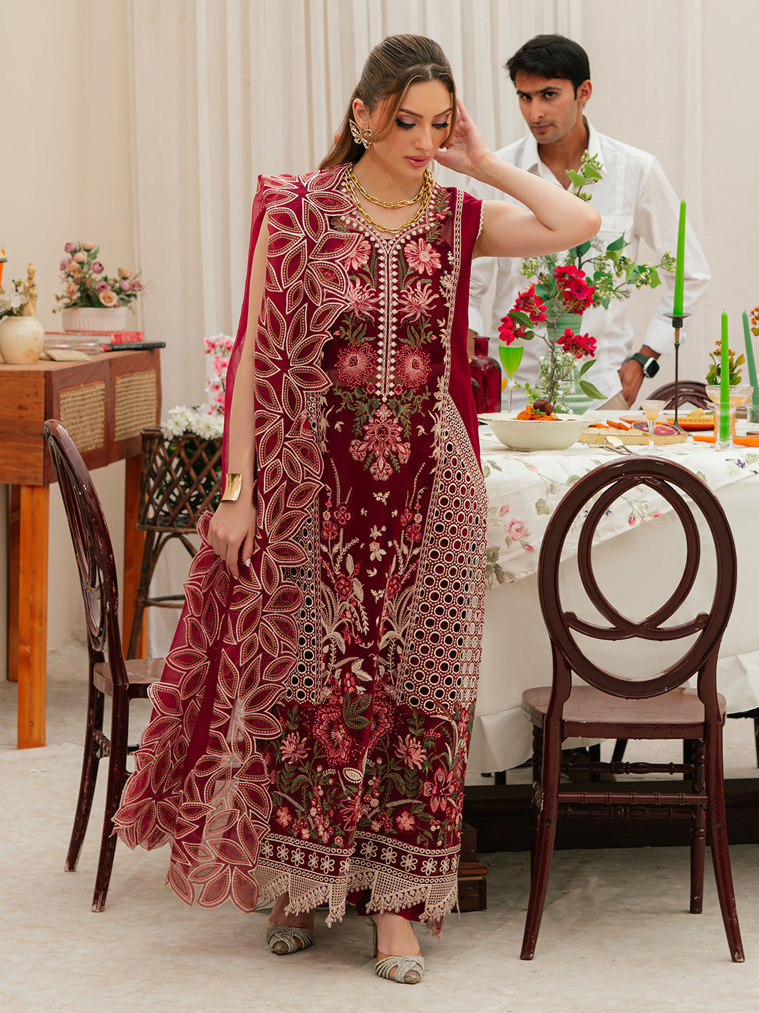 MAHNUR | CELESTIAL | 3 PC LUXURY LAWN EMBROIDERED SUITE