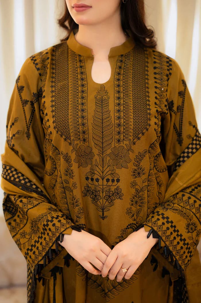 PREMIUM LAWN 3PC EMBROIDERED DRESS EMBROIDERED DUPATTA | 1011