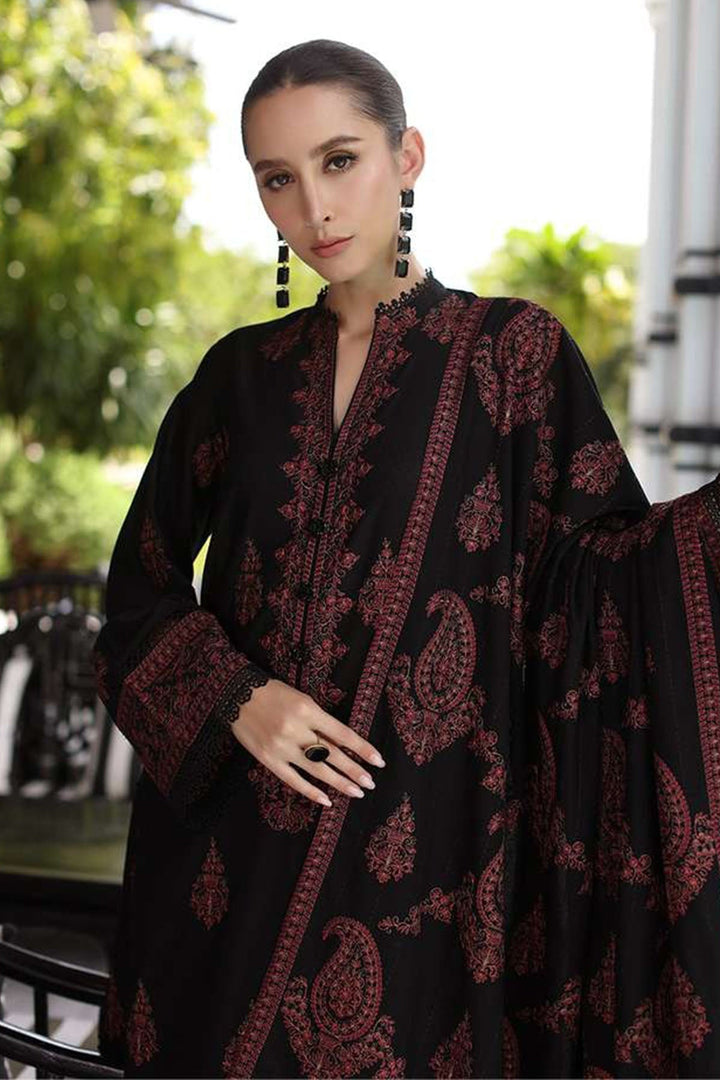 3PC UNSTITCHED DHANAK  EMBROIDERED SHIRT WITH LAWN EMBROIDERED SHAWAL 111
