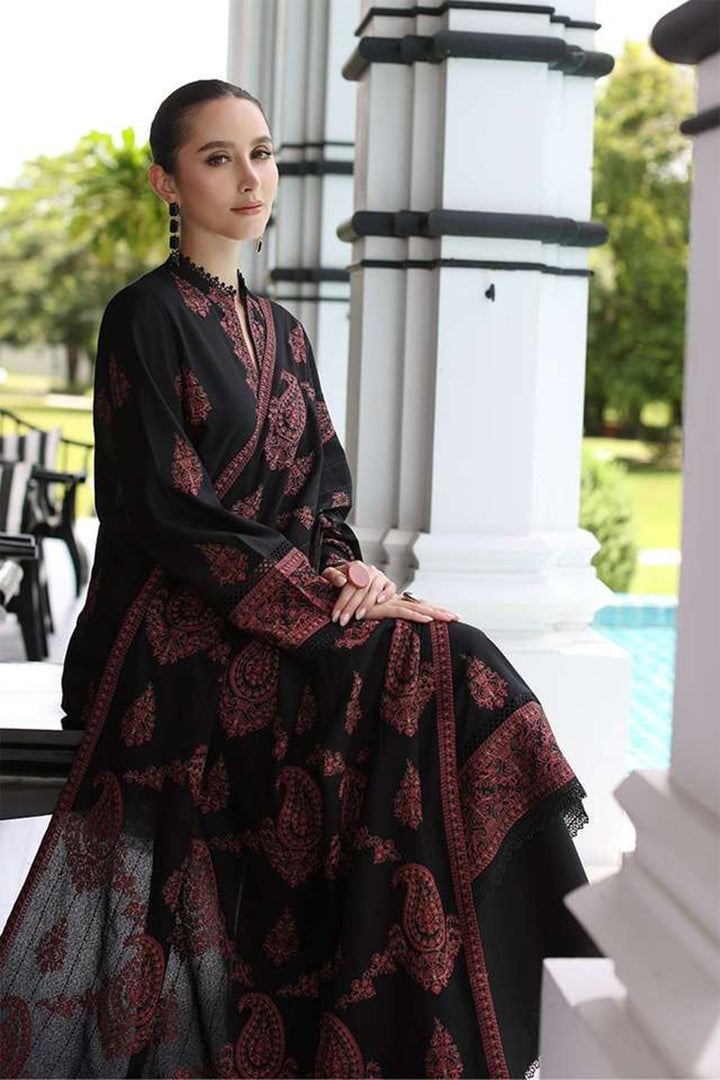 3PC UNSTITCHED DHANAK  EMBROIDERED SHIRT WITH LAWN EMBROIDERED SHAWAL 111
