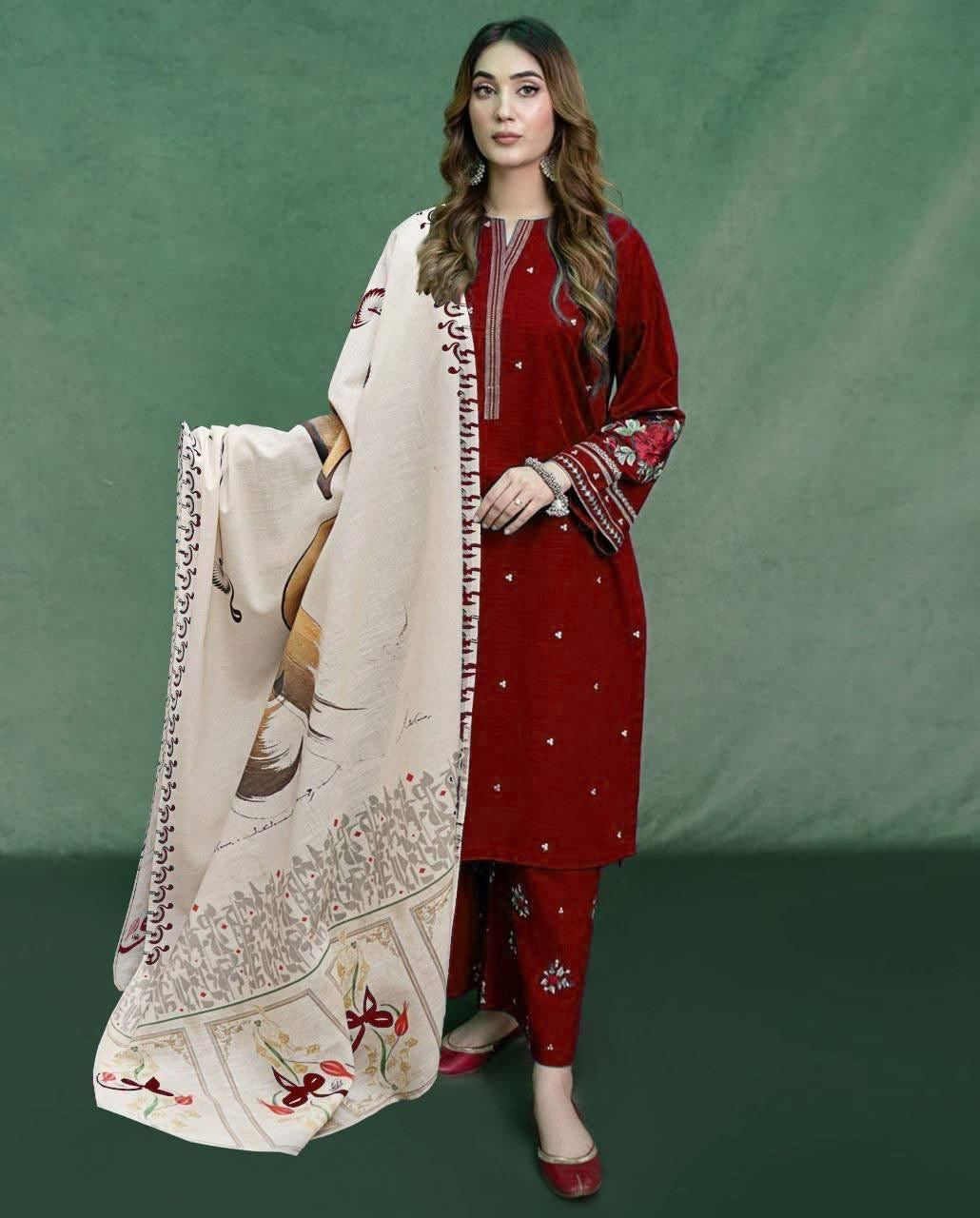 URGE WINTER 3 PC EMBROIDERED UNSTITCHED