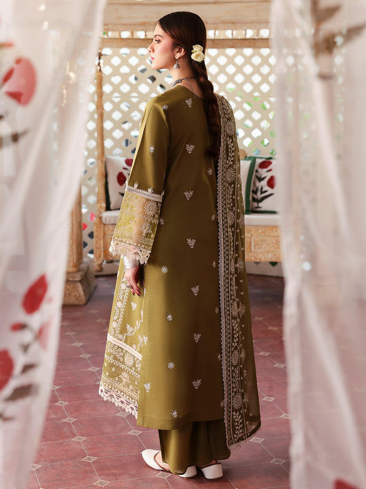 Dhanak-3PC Chikankari Embroidered Shirt with Manaar Embroidered Dupatta