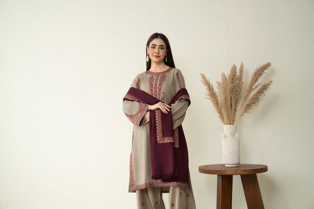 Mareena Embroidered Stitched 3Piece CH-395