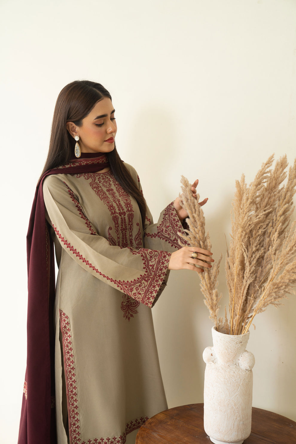 Mareena Embroidered Stitched 3Piece CH-395