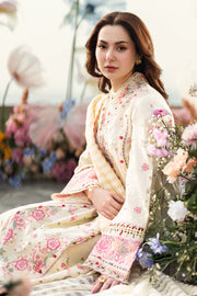 Qalamkaar - Unstitched 3PC Lawn Embroidered Shirt with Embroidered Khadi Net Dupatta