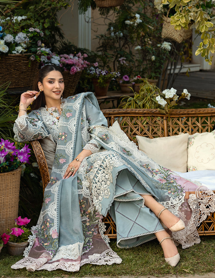 '-3PC DHANAK EMBROIDERED SHIRT WITH  EMBROIDERED SHAWL & TROUSER-BIC-