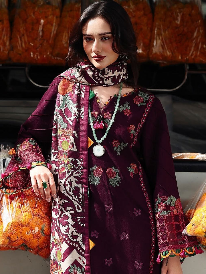 3PC UNSTITCHED LAWN EMBROIDERED SUIT
