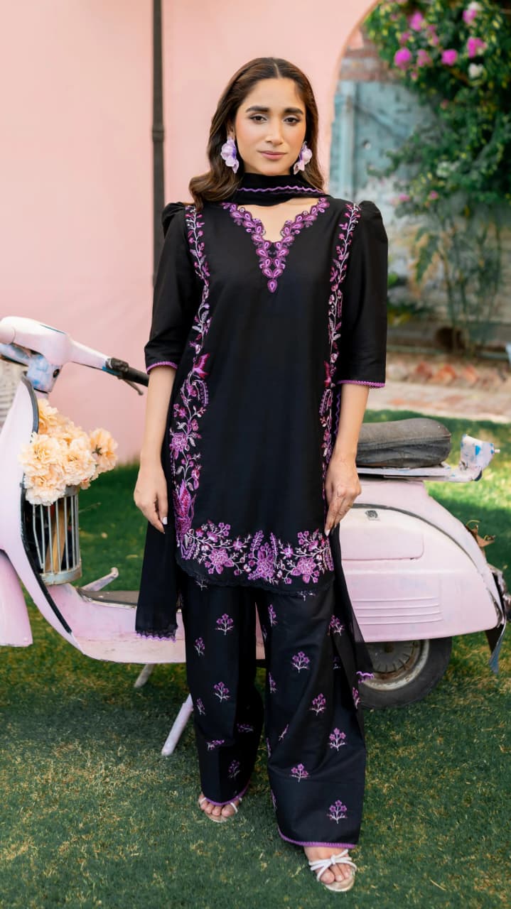 MRS-409 | Lawn Embroidered 3 Piece Stitched Suit
