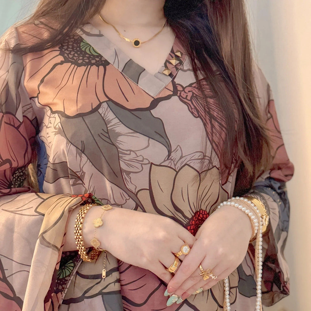 CH - 398 Premium Printed 3 Pc Stitched Suit