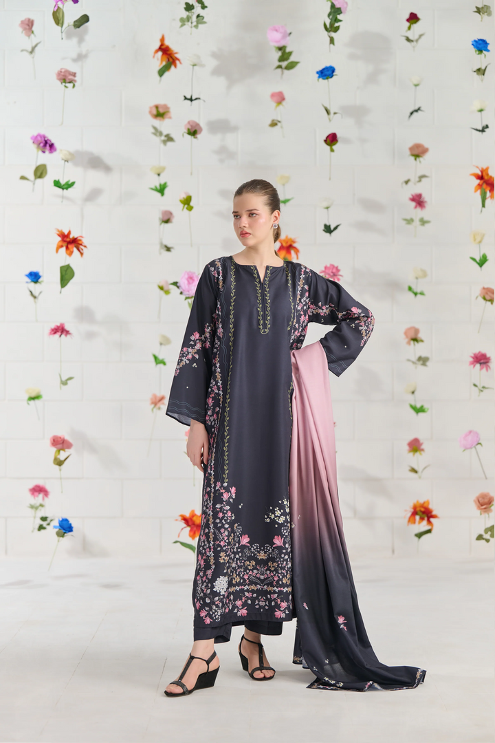 CH - 399  Orchid Premium Printed 3 Pc Stitched Suit