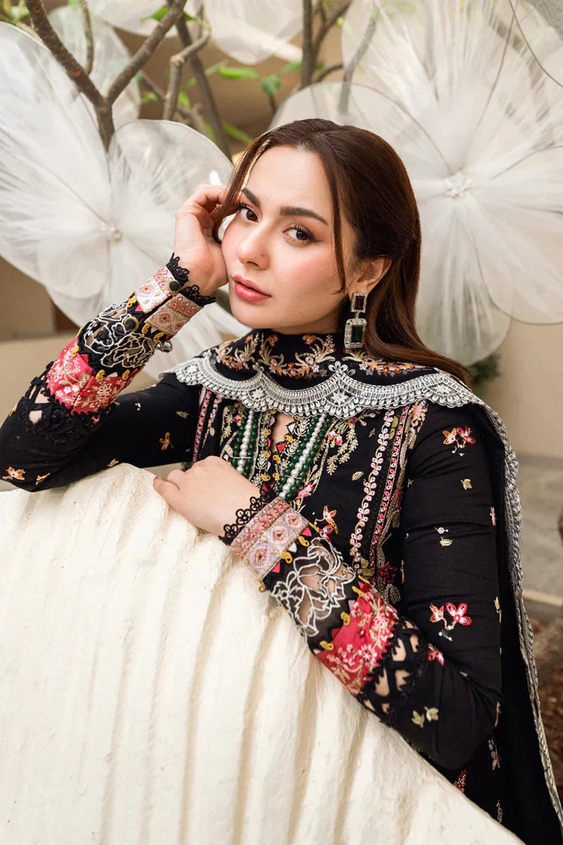 Qalamkar - 3PC Lawn Embroidered Suit With Embroidered Dupatta